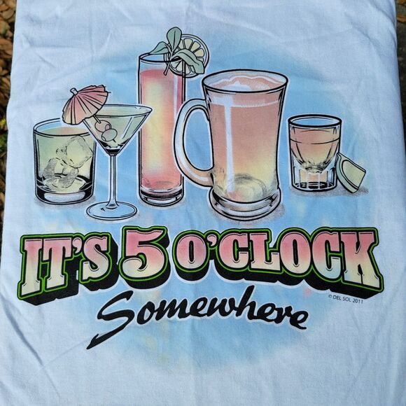 Del Sol Color Changing Tee SS Galveston Tx 5 O'Clock Somewhere - Size Medium NWT - Picture 3 of 8